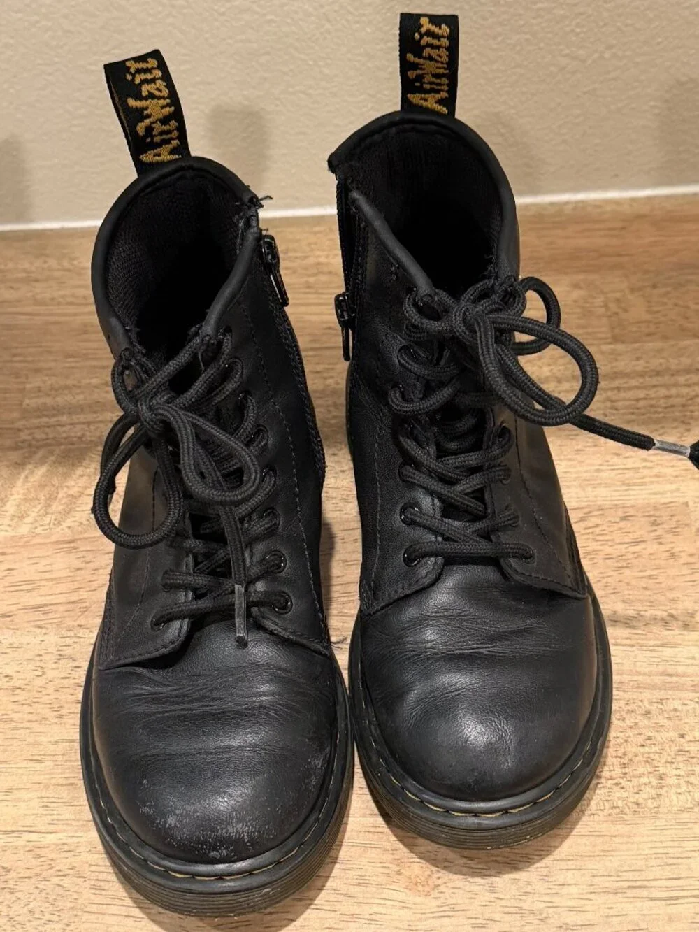 Dr. Martens Kids 1460 Softy T Black Leather Boots - Size 1 Little Kid